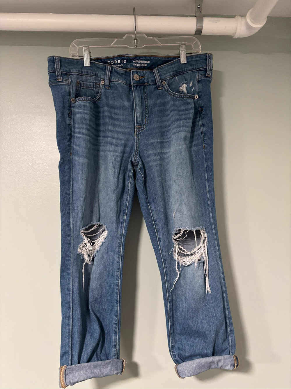 Torrid Blue Distressed Boyfriend Jeans